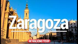 Zaragoza 4K Walking Tour (Spain) 🟡 90 min Tour & Immersive Sound  [4K Ultra HD]  Discover Zaragoza