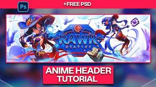 Photoshop Anime Banner/Header Tutorial in 2024 | FREE PSD