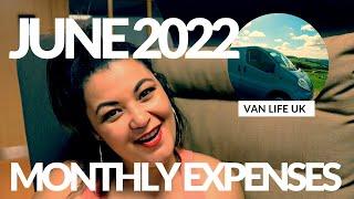 MONTHLY EXPENSES IN UK || How much does it cost to live in a van || June 2022