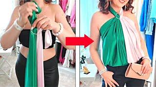 5 Original Ideas to Use a Scarf as an Element of Clothing | Tips & Hacks for Women #21