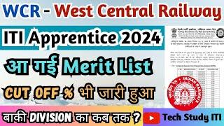 West Central Railway Apprentice 2024 Merit List, RRC WCR Jabalpue Apprentice Merit List 2024