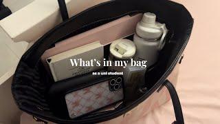 what’s in my bag 2024 ⊹ ࣪ ˖ : uni bag tour , daily essentials , my makeup bag products