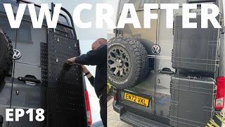 Utility rack, Hot Water Shower all in external removable cases . EP18 VW Camper van self built.