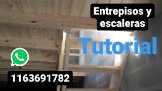 Entrepiso con escalera. Tutorial. how to make a wooden floor?