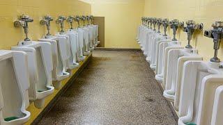 Large Vintage Men’s Restroom | Lots of Urinal & Toilet Flush | Santa Anita Park, Arcadia, California