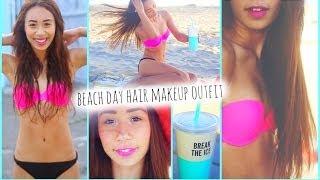 Get Ready With Me! Beach Hair Makeup Outfit + Essentials | MyLifeAsEva