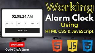 Build a Working Alarm Clock with HTML CSS JavaScript | Web Development Tutorial