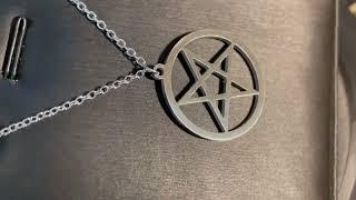 Satanic Inverted Pentagram Stainless Steel Upside Down Pentacle Necklace Wiccan Pagan Occult Jewelry