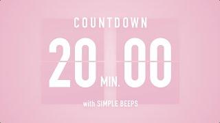 20 Min Countdown Flip Clock Timer / Simple Beeps 