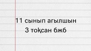 11 сынып класс ағылшын 3 тоқсан бжб