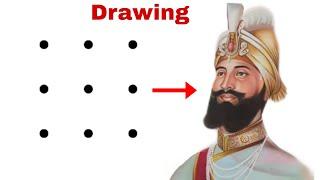 Dots turns into Guru Gobind singh drawing // Guru Gobind singh Drawing