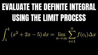 How to Find a Definite Integral using Riemann Sums and the Limit Definition: Quadratic Example