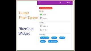 Create Filter screen with Flutter FilterChip widget.