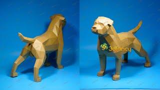 How to make Papercraft Low poly 3D Dog and PDF, 3D SVG for Cricut
