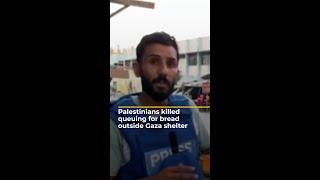 Palestinians killed queuing for bread outside Gaza shelter | AJ #shorts