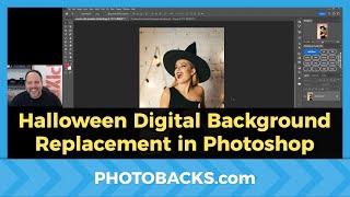 Halloween Background Replacement Using Photobacks Digital Background!