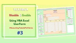 Enable & Disable TEXTBOX Using VBA Excel Code USER FORM | Excel Accounting Software #3rd Series