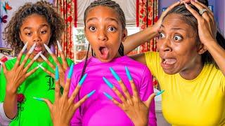 “THE GHETTO NAILS” GIRLS SNEAK AND Get LONG NAILS THEY INSTANTLY REGRET IT| Kota Cake