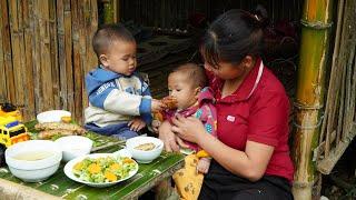 Single mother building a life with two children, Harvesting lettuce to sell, Cooking, Single life