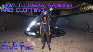 How to wear armour and clothing at the same time in star citizen.