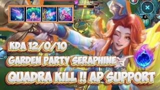 QUADRA KILL !! Garden Party Seraphine AP support gameplay // WILD RIFT (BUILD+RUNES)