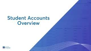 Jenzabar One Web Finance - Student Accounts Overview