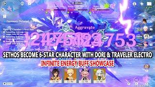 Sethos become 6-Star Character with Dori & Traveler Electro Infinite Energy Buff