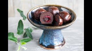 Chocolate Cherry Bliss Balls. Vegan, Gluten-free recipe