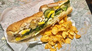 ASMR Subway | eating a fully loaded footlong - whispered ramble