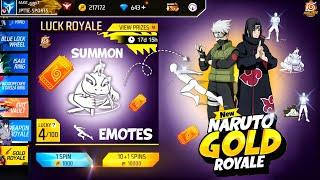 Naruto Gold Royale & Free Super Emote | free fire x naruto | free fire new event | ff new event