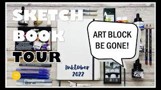  ALL my INK supplies!! Sketch book Tour + Best TIPS for Art BLOCK!!  (Inktober 2022)