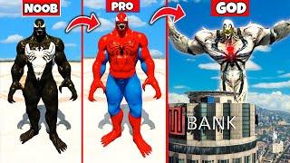 UPGRADING NOOB VENOM INTO GOD VENOM IN GTA 5 VENOM ARMY VS GOD RED HULK ARMY IN GTA 5