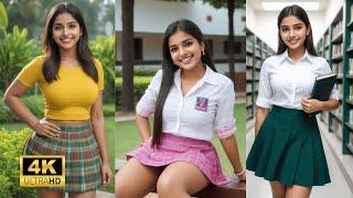 [4K] AI ART Indian Lookbook Model Video - Indian School Girls