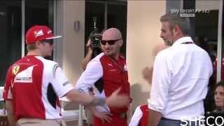 Kimi Räikkönen and Maurizio Arrivabene (Ferrari Team Principal)