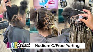 C-Parts With a Middle Part Step By Step | BraidSchool Ep 110