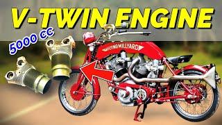 How Is It Possible? A 5000cc V-Twin Attached on Motorcycle