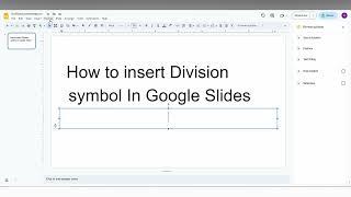 How to insert Division symbol In Google Slides