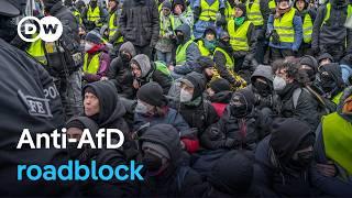 Protesters in Germany block roads to far-right AfD party convention | DW News