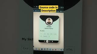 Animated Profile Card in HTML & CSS ||  #shorts #ytshorts