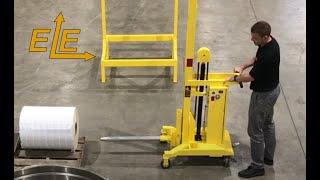 EasyLift SL Narrow Aisle Roll Transporter with Roll Post and DC Powered Lift - Easy Lift Equipment