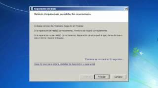 Reparacion de inicio de Windows 7