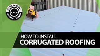 How To Install Corrugated Metal Roofing. 1st Sheet Installation + Square Roof + Eave/Ridge + Overlap