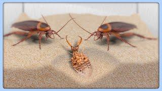 Antlion AMBUSHES a cockroach! (Antlion vs cockroach)