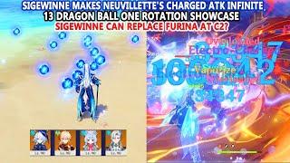 Sigewinne makes Neuvillette's Charged Atk Infinite - 13 Dragon Ball one Rotation Showcase