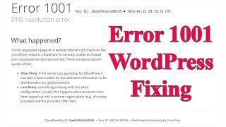 Error1001: DNS Solution - WordPress installation Error - Cloudflare DNS Error 1001