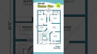 30×45 house plan with car parking, 2bhk house design, 30’ by 45’ house map, 30*45 home plan