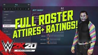 WWE 2K20: All Superstars Overall Ratings, Attires & Tag Teams! (Full Roster)