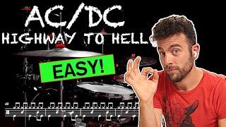 AC/DC - Highway to Hell - Drum Cover (with scrolling Drum sheet)