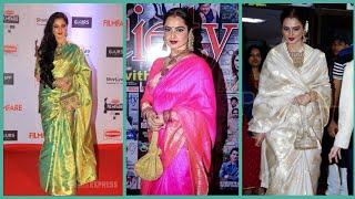 Rekha ji saree style | Beautiful pic of Rekha | Bollywood actresses  Rekha pic |