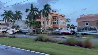 Hurricane Helene aftermath: Large boats tossed into homes on Florida's coastline